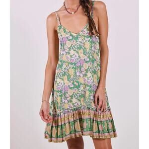 Sea Lustre Day Tripper Mini Slip Dress M/L Dropwaist Floral Beachy Feminine Boho